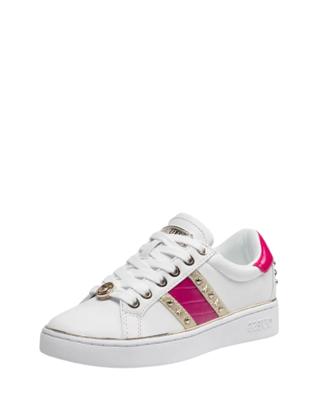 Online Baskets à paillettes Ref 53734 WHITE FUSHIA Femme Baskets Femme