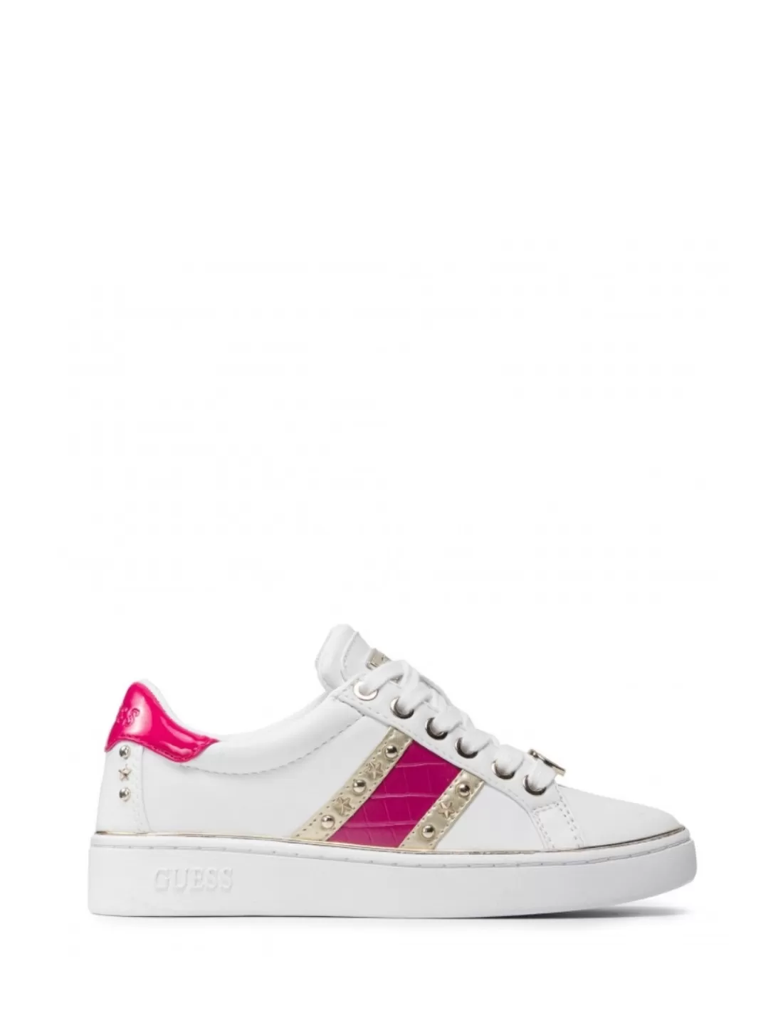 Online Baskets à paillettes Ref 53734 WHITE FUSHIA Femme Baskets Femme