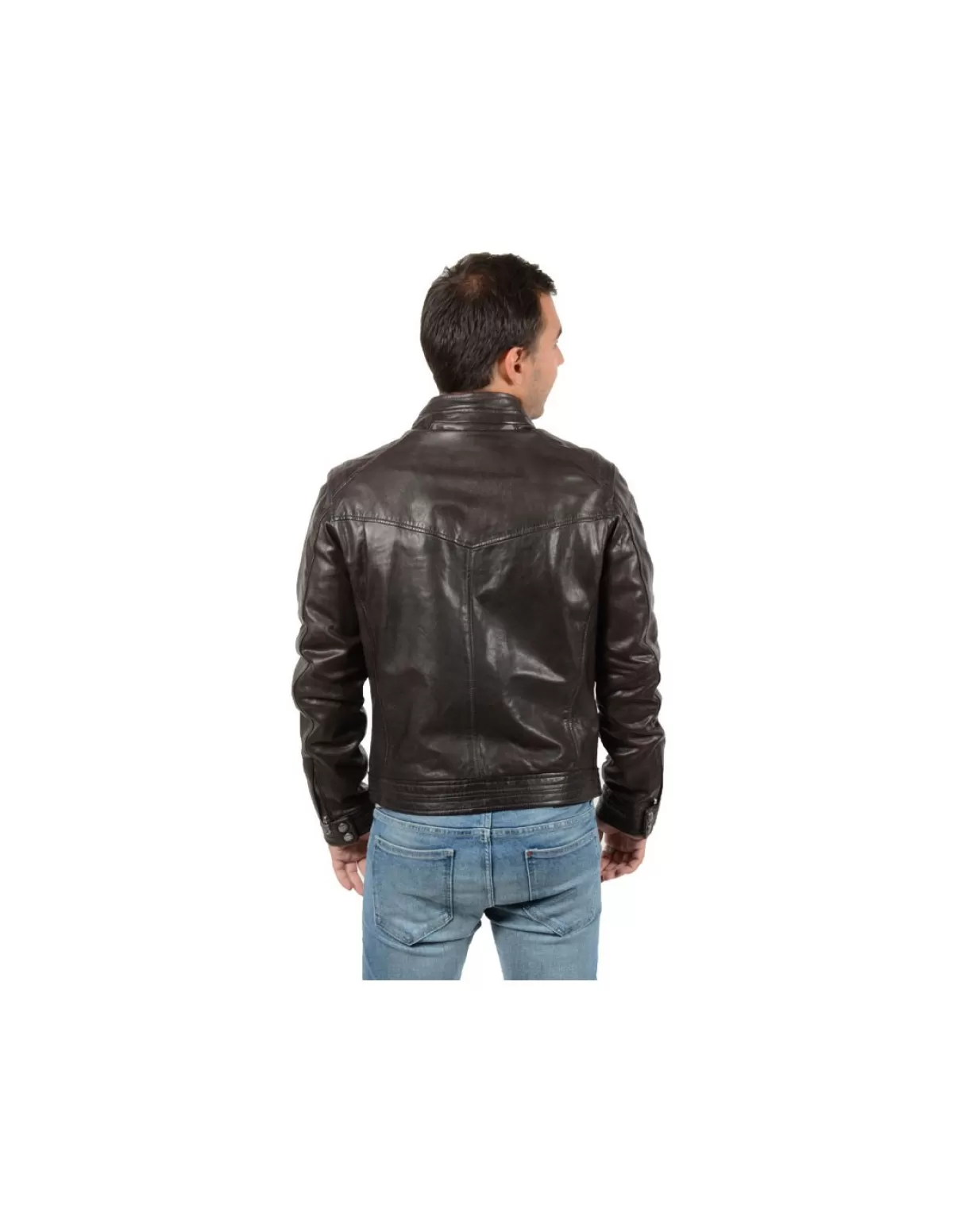 Daytona Blouson Cuir Homme<Blouson cuir en agneau ref_day32228 Marron