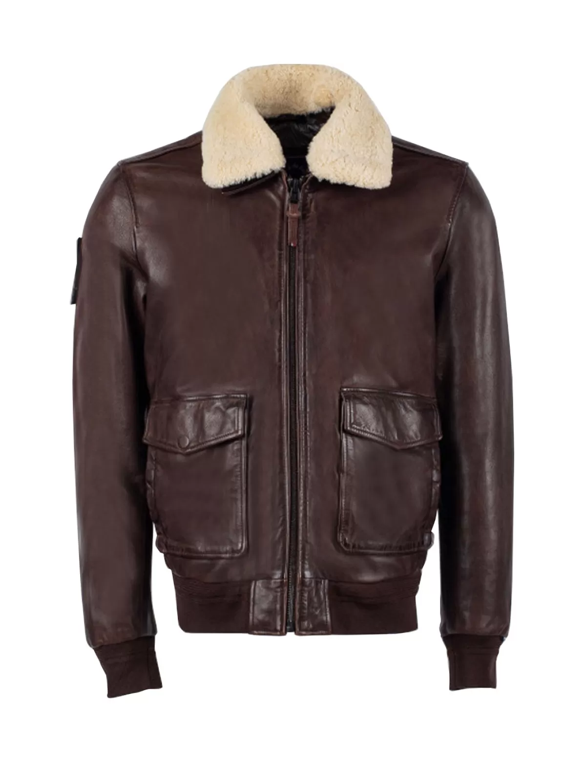 PATROUILLE DE FRANCE Pilote Et Teddy Cuir<Blouson cuir ref 51288 Brown Marron