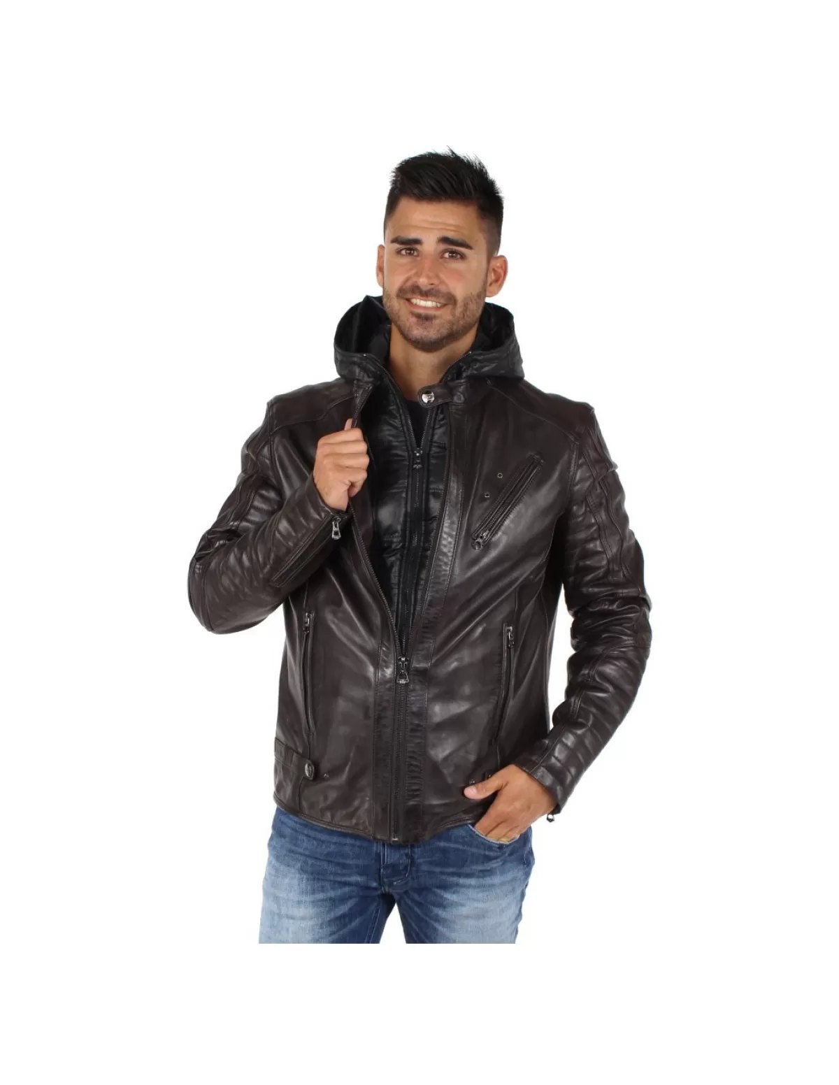 Daytona Blouson Cuir Homme<Blouson en cuir ref_day41766 Marron