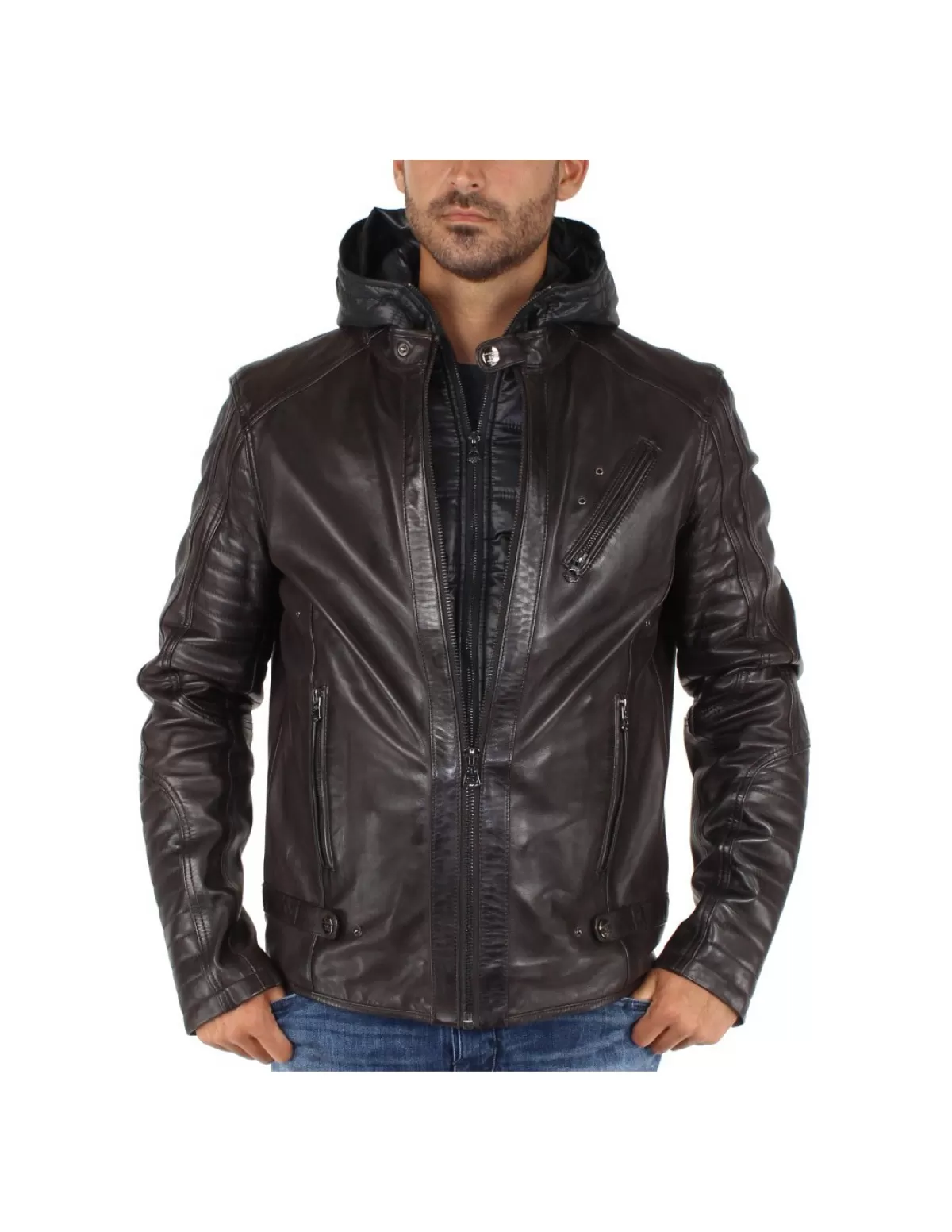 Daytona Blouson Cuir Homme<Blouson en cuir ref_day41766 Marron