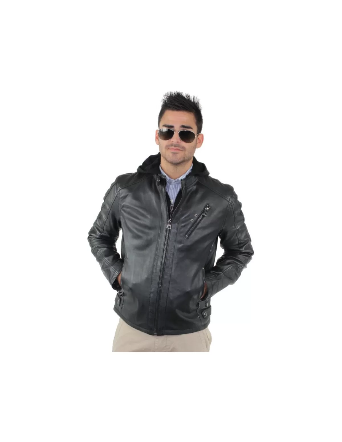 Daytona Blouson Cuir Homme<Blouson Kyrill en cuir ref_day35931- Noir