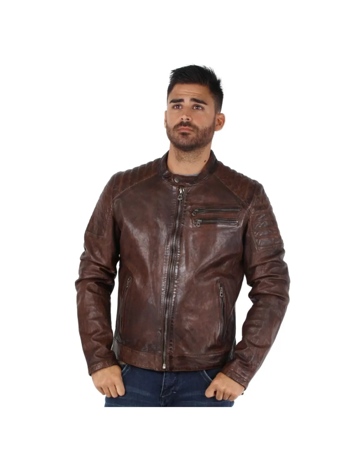 Daytona Blouson Cuir Homme<Blouson Starget en cuir ref 42411 Cognac Marron