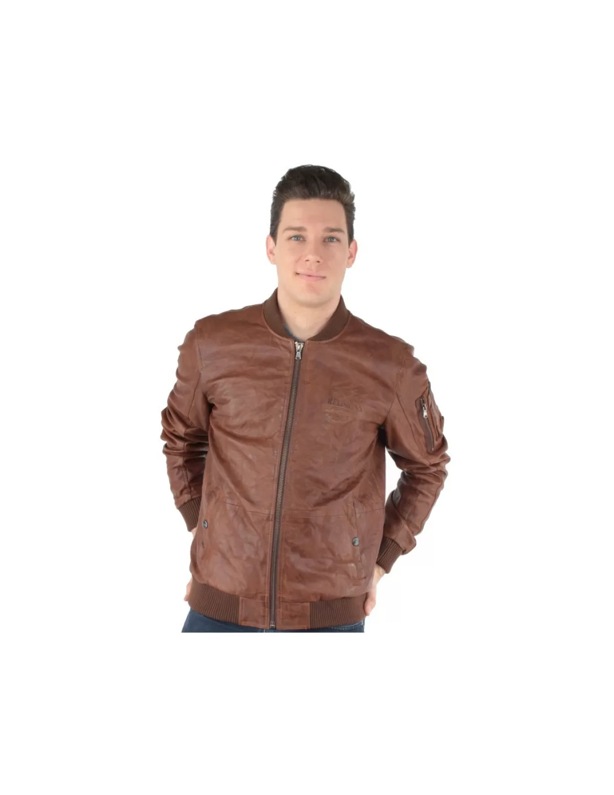 Redskins Blouson Cuir Homme<Blouson en cuir agneau ref_trk34863-cognac