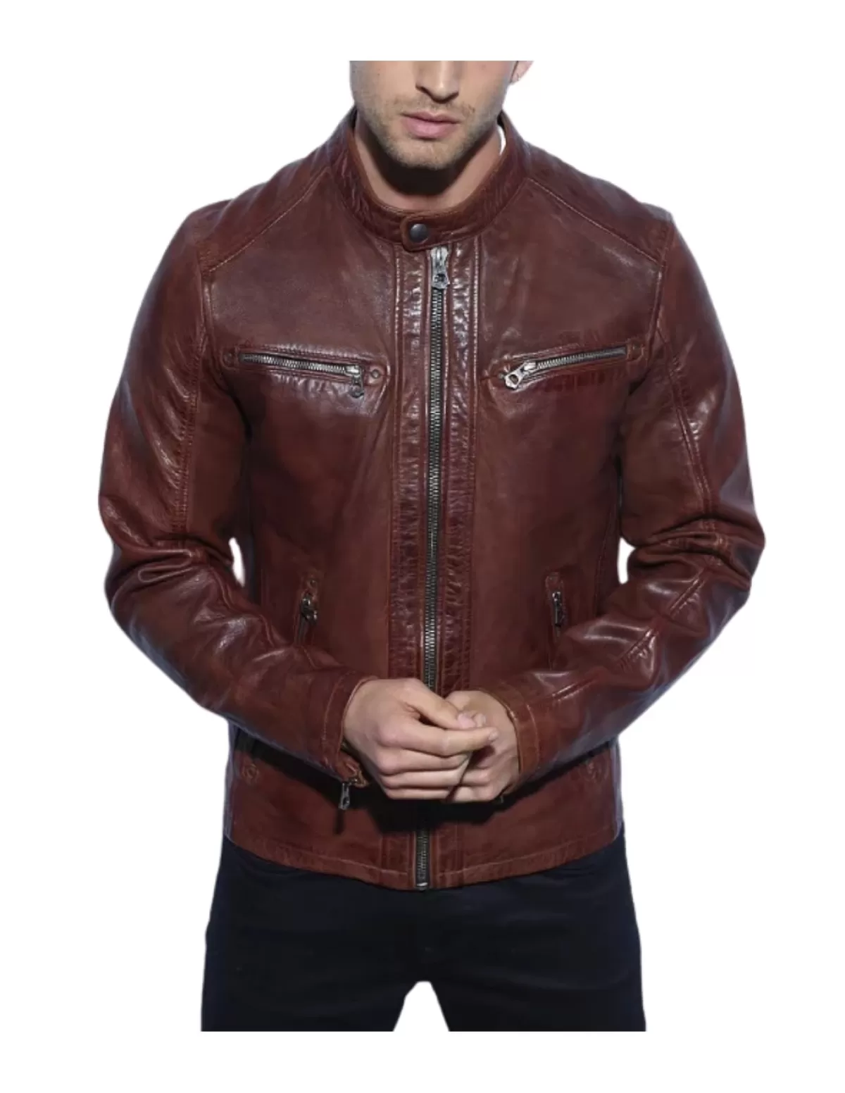 Daytona Blouson Cuir Homme<Blouson en cuir Homme Ref 54130 bison Marron