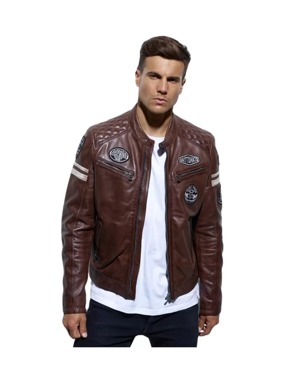 Daytona Blouson Cuir Homme<Blouson en cuir homme Ref 44851 bison Marron