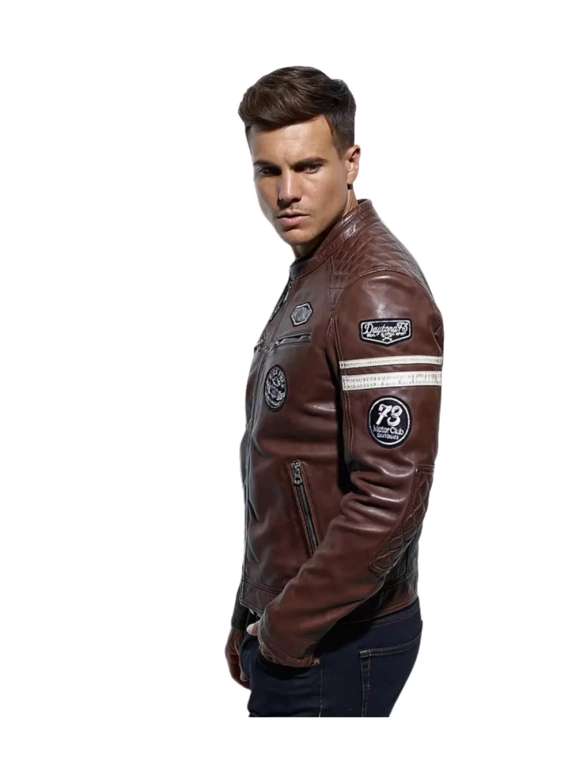 Daytona Blouson Cuir Homme<Blouson en cuir homme Ref 44851 bison Marron