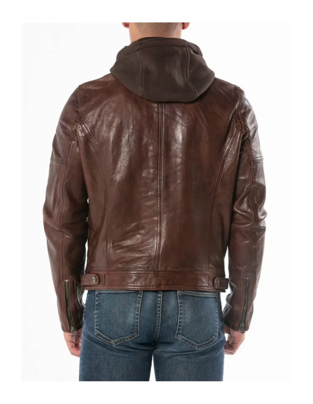 Daytona Blouson Cuir Homme<Blouson en cuir homme Ref 50362 Dark Cognac Marron