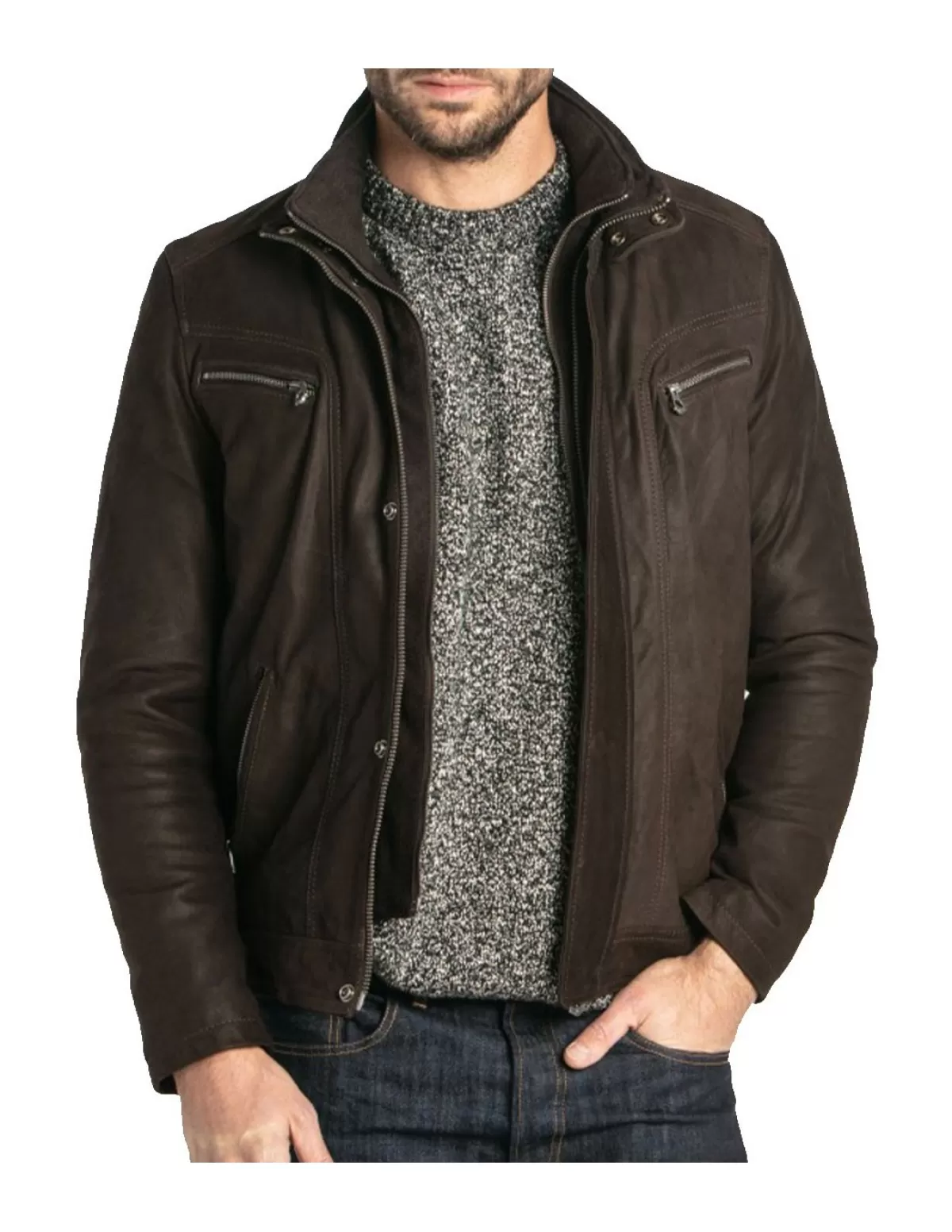 Daytona Blouson Cuir Homme<Blouson en cuir Falcon ref 50628 Brown Marron