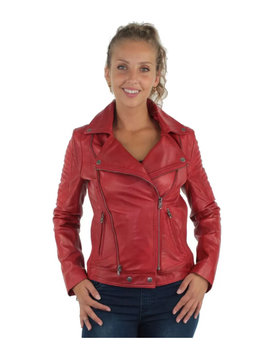 Fashion Blouson en cuir ref_37206 Femme Style Perfecto Femme