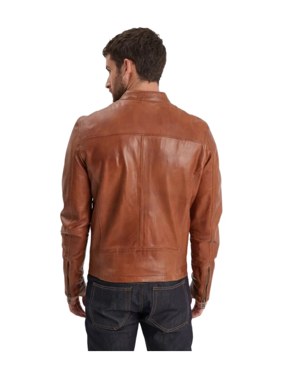 Daytona Blouson Cuir Homme<Blouson en cuir homme Ref 54130 Cognac Marron