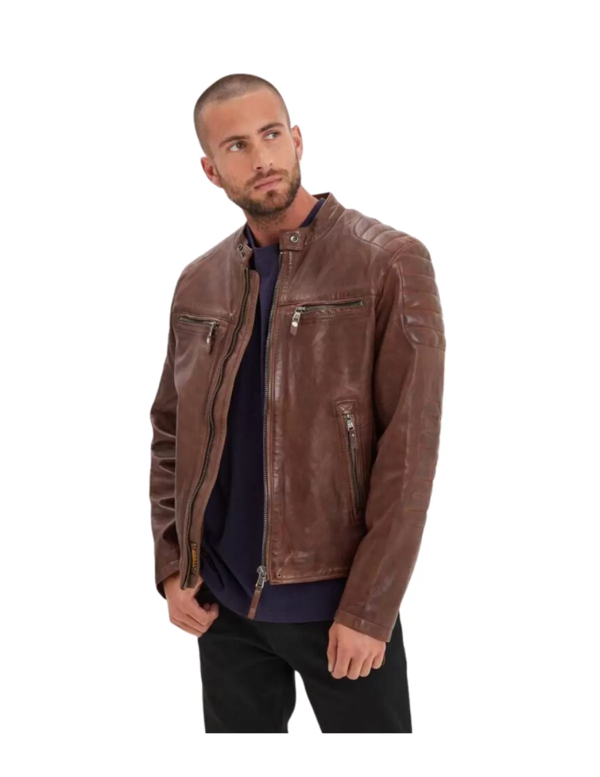 Daytona Blouson Cuir Homme<Blouson en cuir homme Ref 61167 Dark Cognac Marron