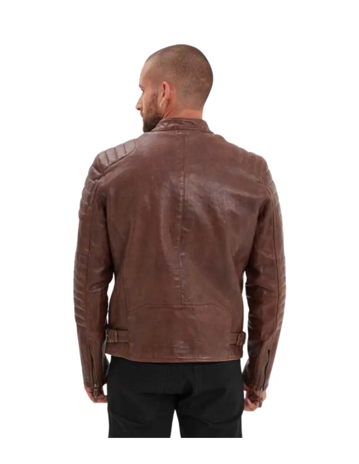 Daytona Blouson Cuir Homme<Blouson en cuir homme Ref 61167 Dark Cognac Marron