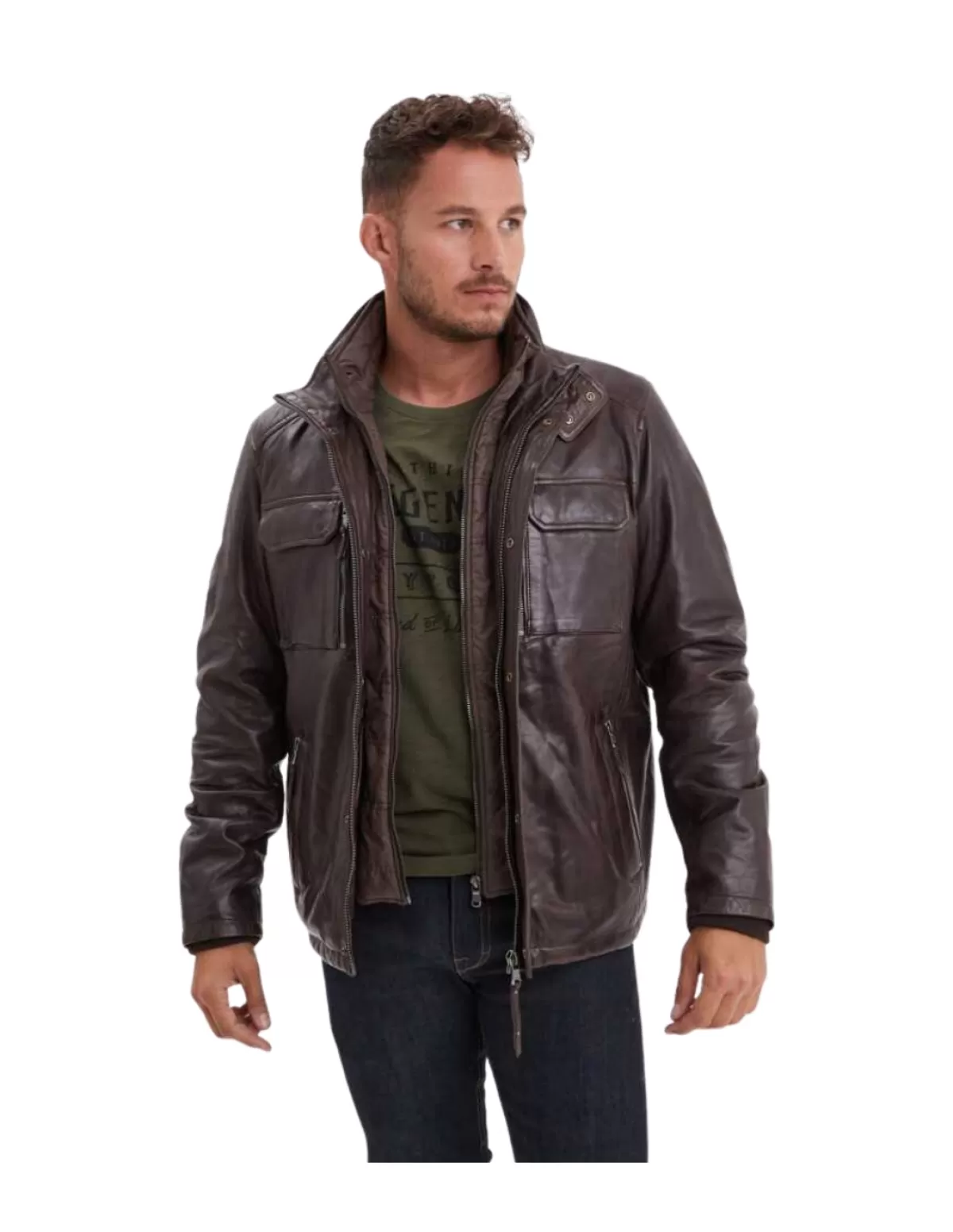 Daytona Blouson Cuir Homme<Blouson en cuir homme Ref 61171 Marron