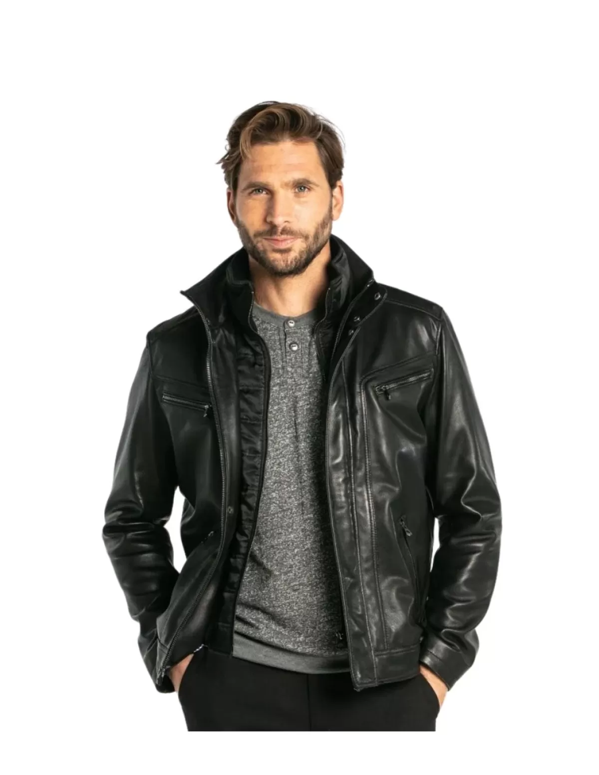 Daytona Blouson Cuir Homme<Blouson en cuir homme Ref 58471 Noir