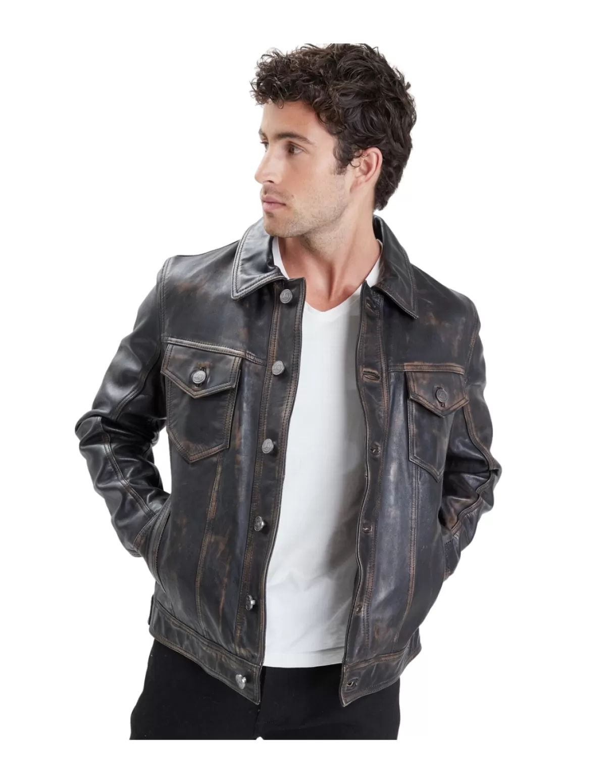 Von Dutch Blouson Cuir Homme<Blouson en cuir Indiana Ref 60421 Noir