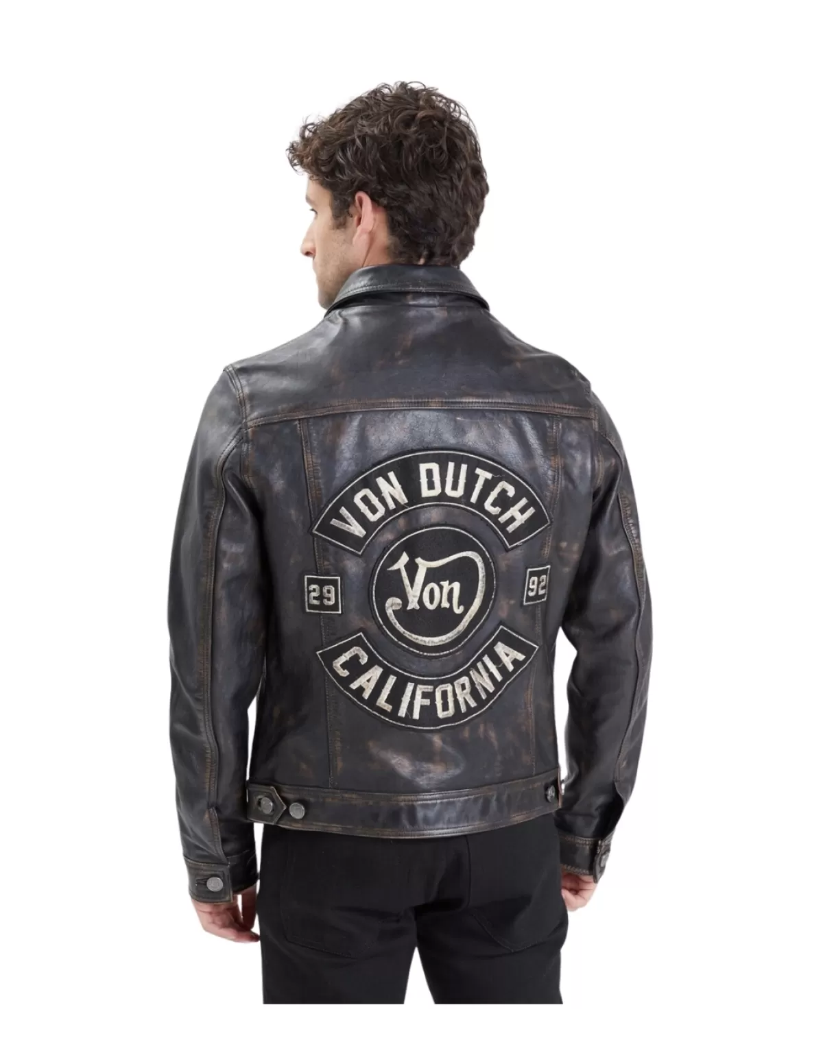 Von Dutch Blouson Cuir Homme<Blouson en cuir Indiana Ref 60421 Noir