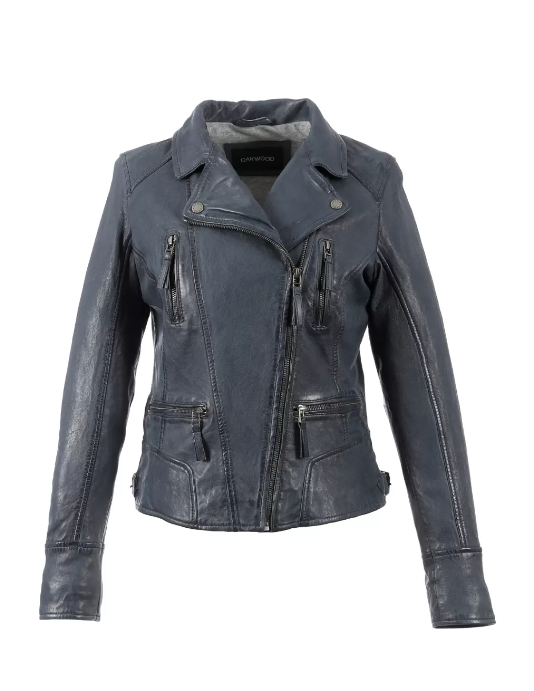 Online Blouson en cuir Ref 47478 petrole Femme Style Perfecto Femme