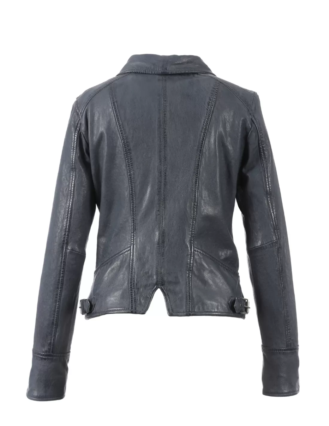 Online Blouson en cuir Ref 47478 petrole Femme Style Perfecto Femme