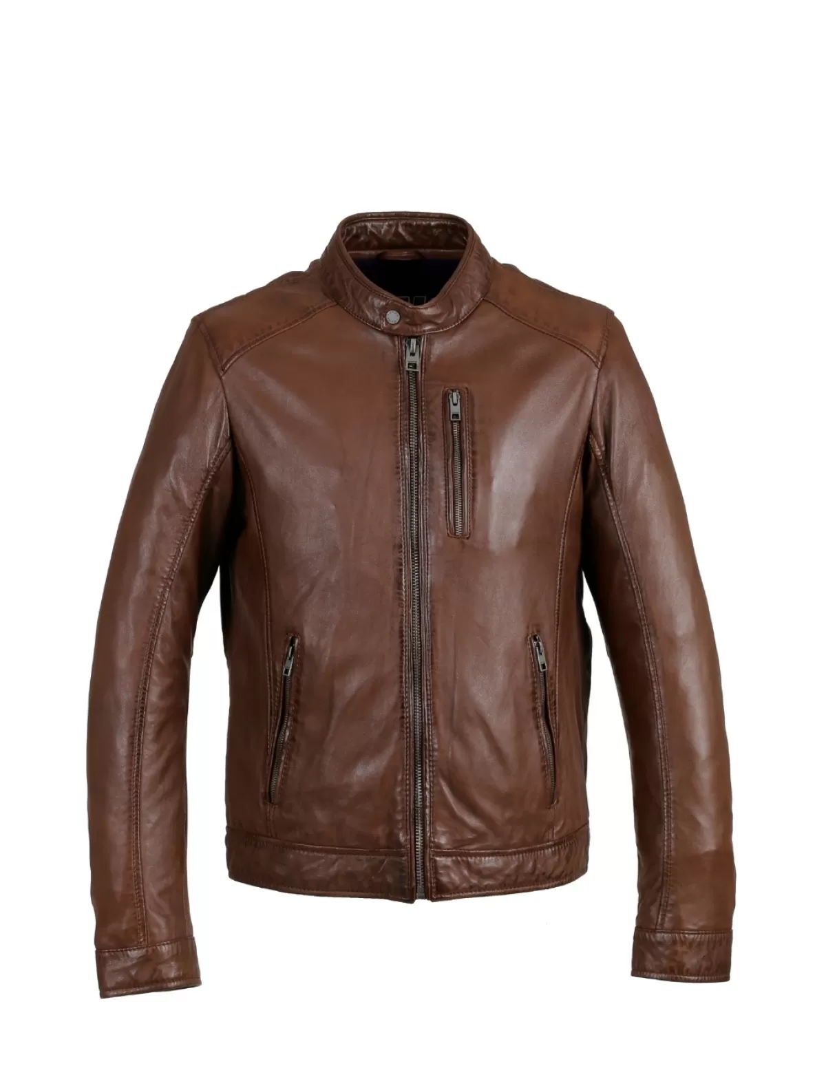 Oakwood Blouson Cuir Homme<Blouson en cuir Ref 50770 tobacco Marron