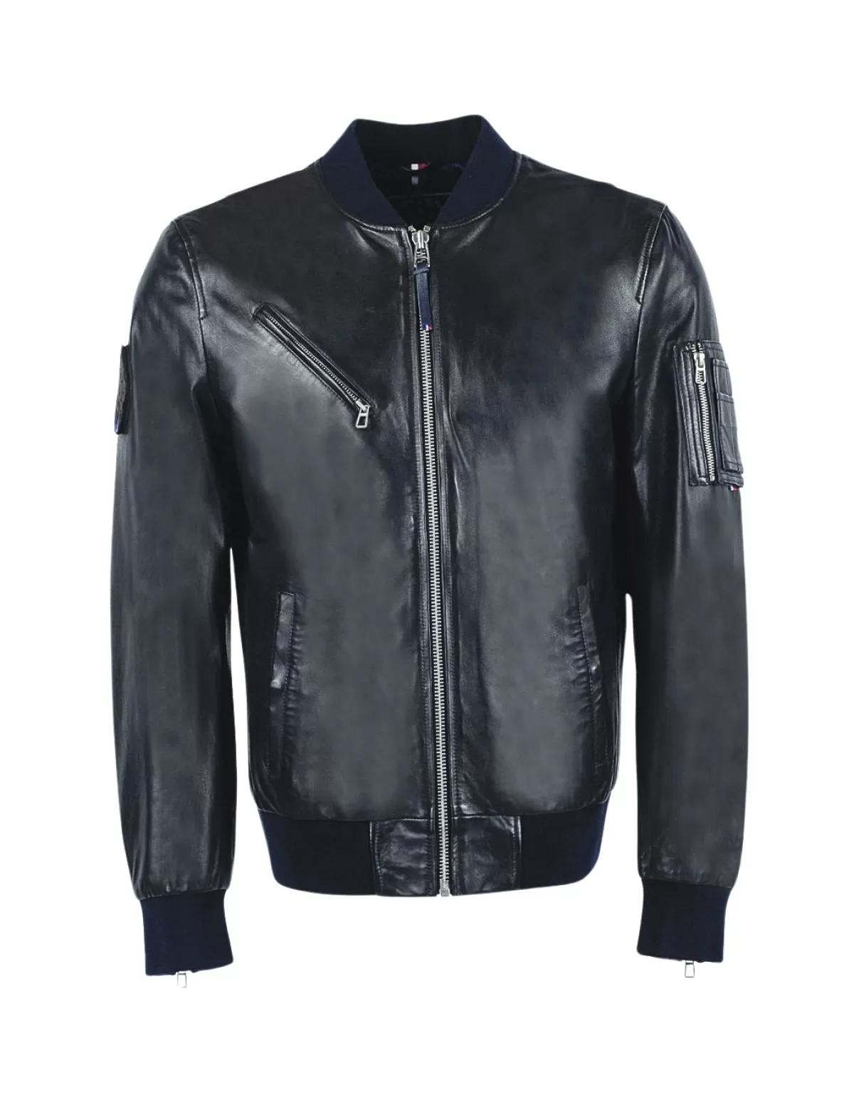 PATROUILLE DE FRANCE Blouson Cuir Homme<Blouson Gun Paloma Ref 50197 Noir