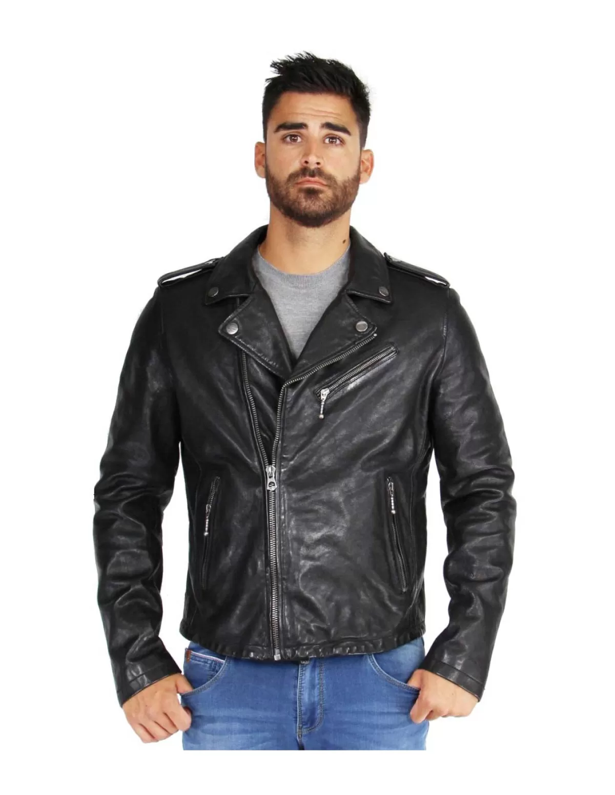 Daytona Style Perfecto Homme<Blouson homme Golberg cuir ref 46926 Noir