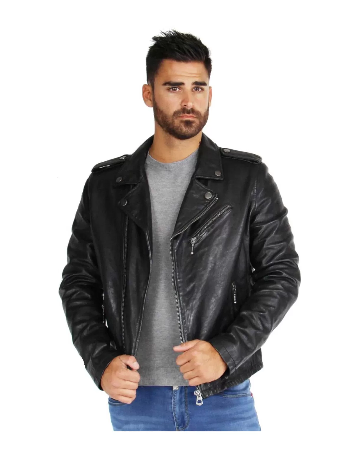 Daytona Style Perfecto Homme<Blouson homme Golberg cuir ref 46926 Noir