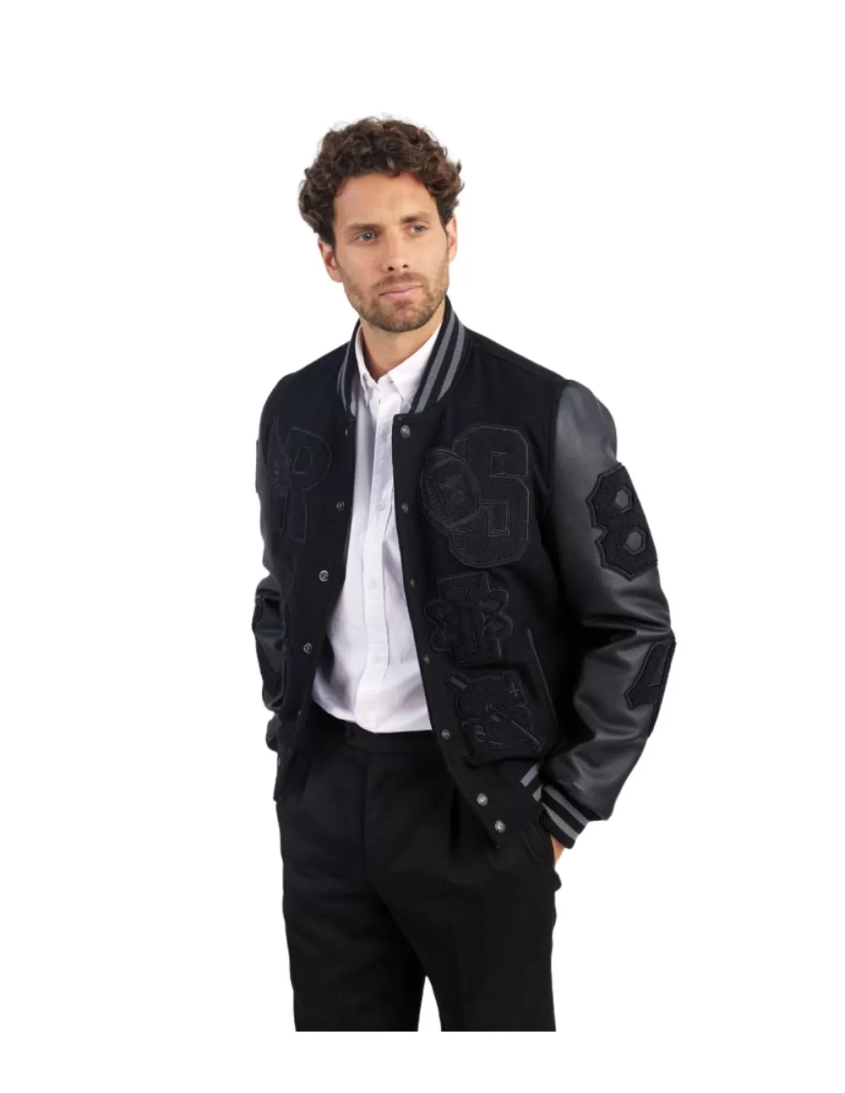 Redskins Pilote Et Teddy Cuir<Blouson homme en cuir Harvard Hatch Ref 58037 Noir