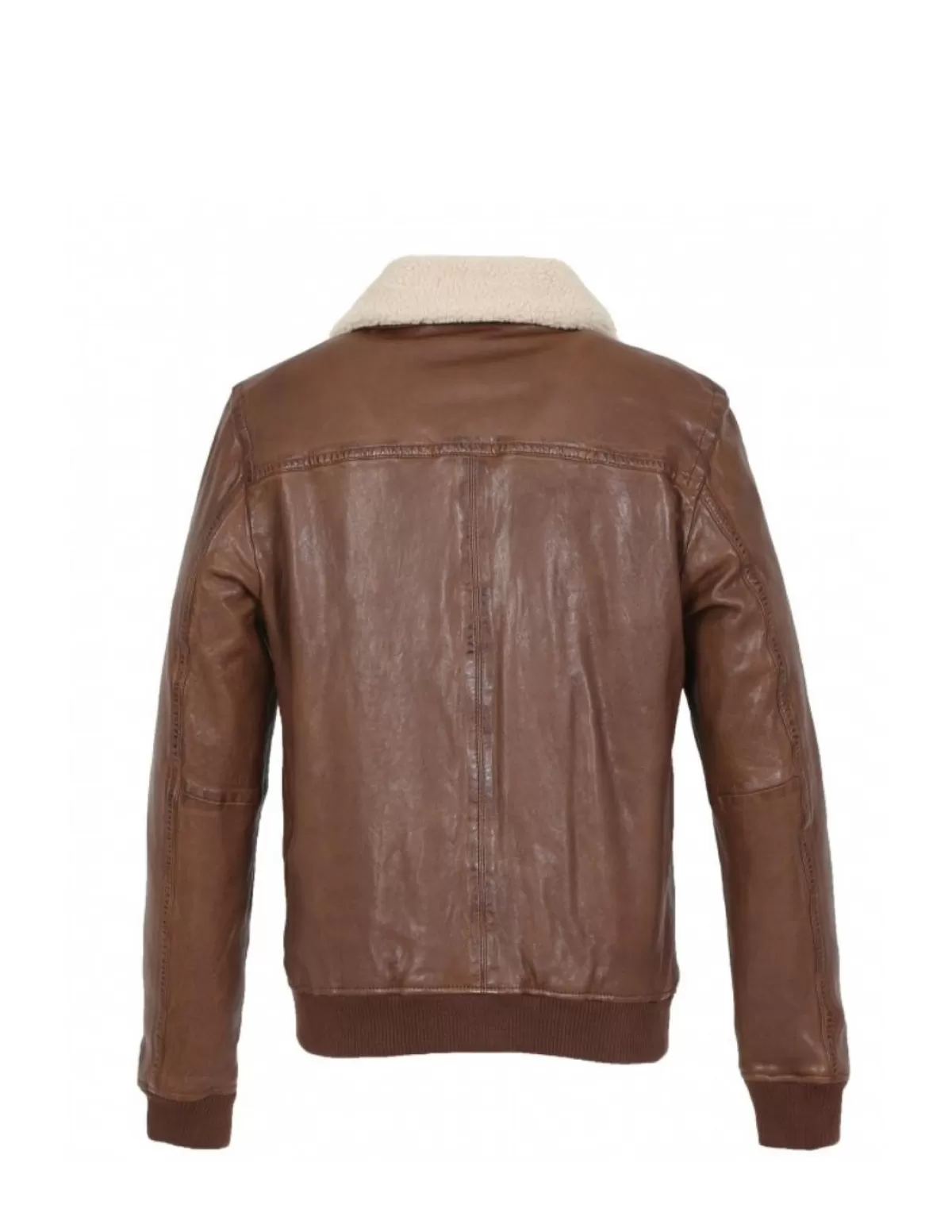 Oakwood Pilote Et Teddy Cuir | Blouson Cuir Homme<Blouson homme en cuir Trader Ref 57665 Tan Marron