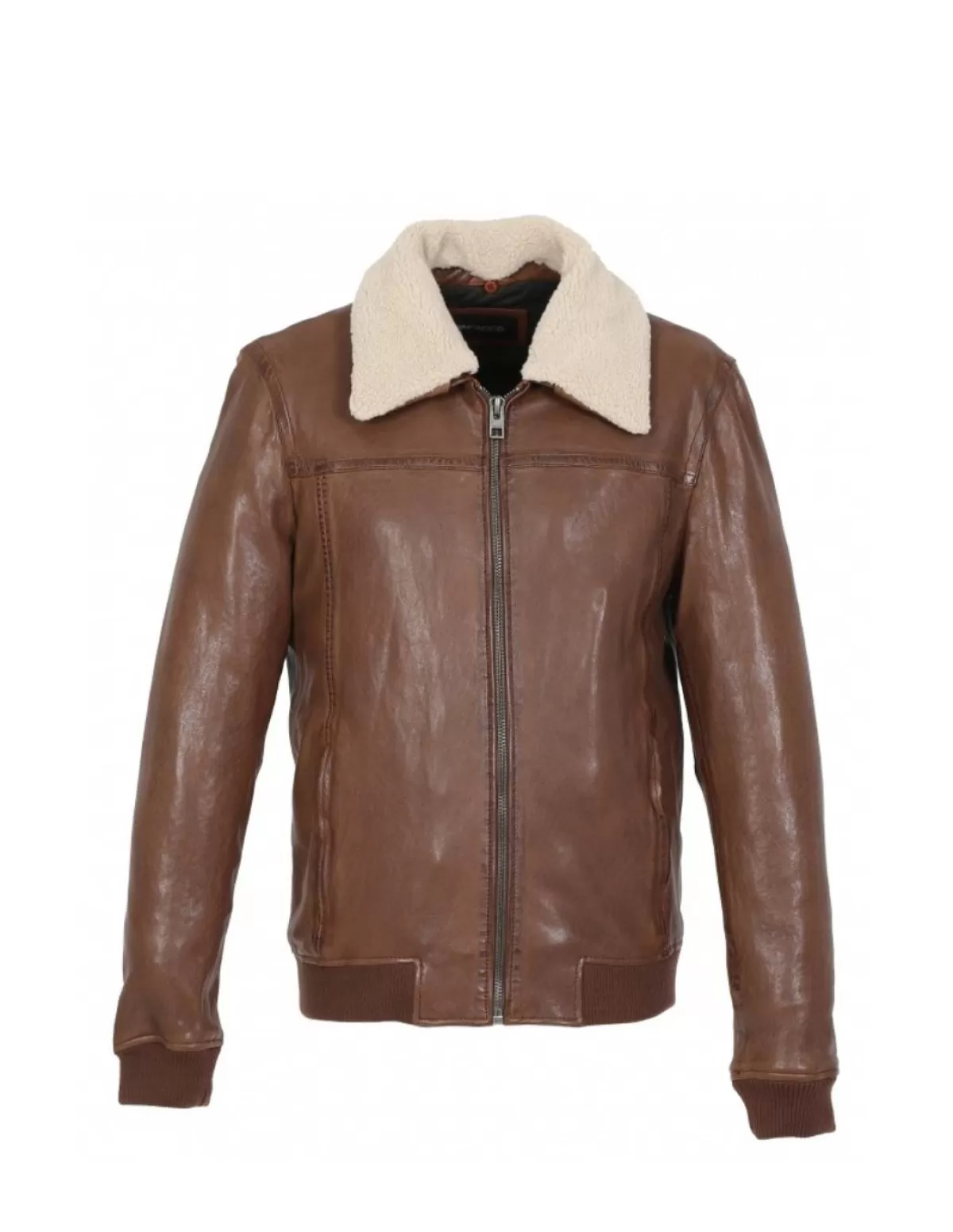 Oakwood Pilote Et Teddy Cuir | Blouson Cuir Homme<Blouson homme en cuir Trader Ref 57665 Tan Marron