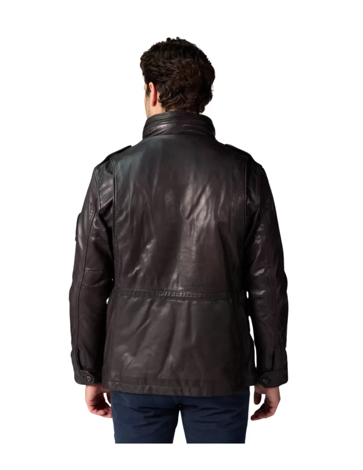 PATROUILLE DE FRANCE Blouson Cuir Homme<Blouson homme Ref 64002 fonce Marron