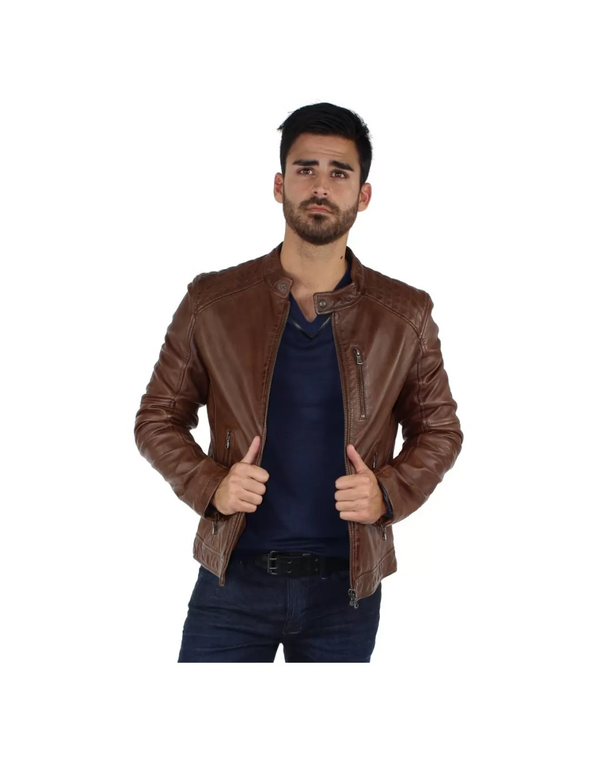 Oakwood Blouson Cuir Homme<Blouson Agency en cuir ref_cco39660 Tabac Marron