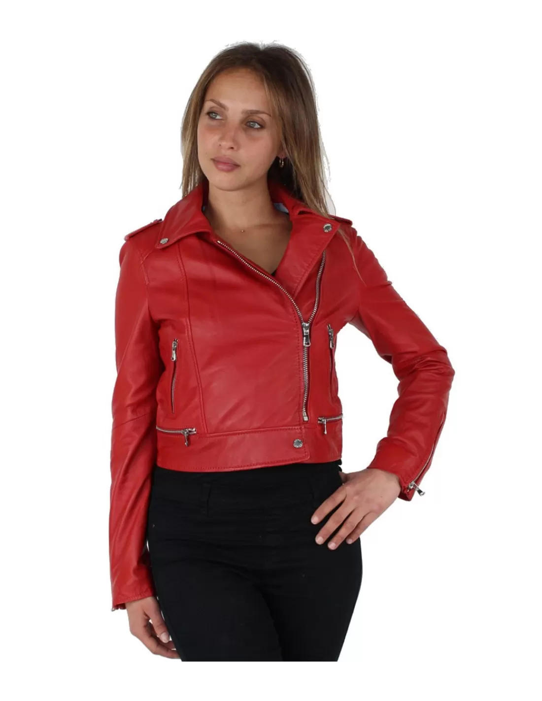 Clearance Blouson Yoko en cuir ref_40521 Femme Style Perfecto Femme