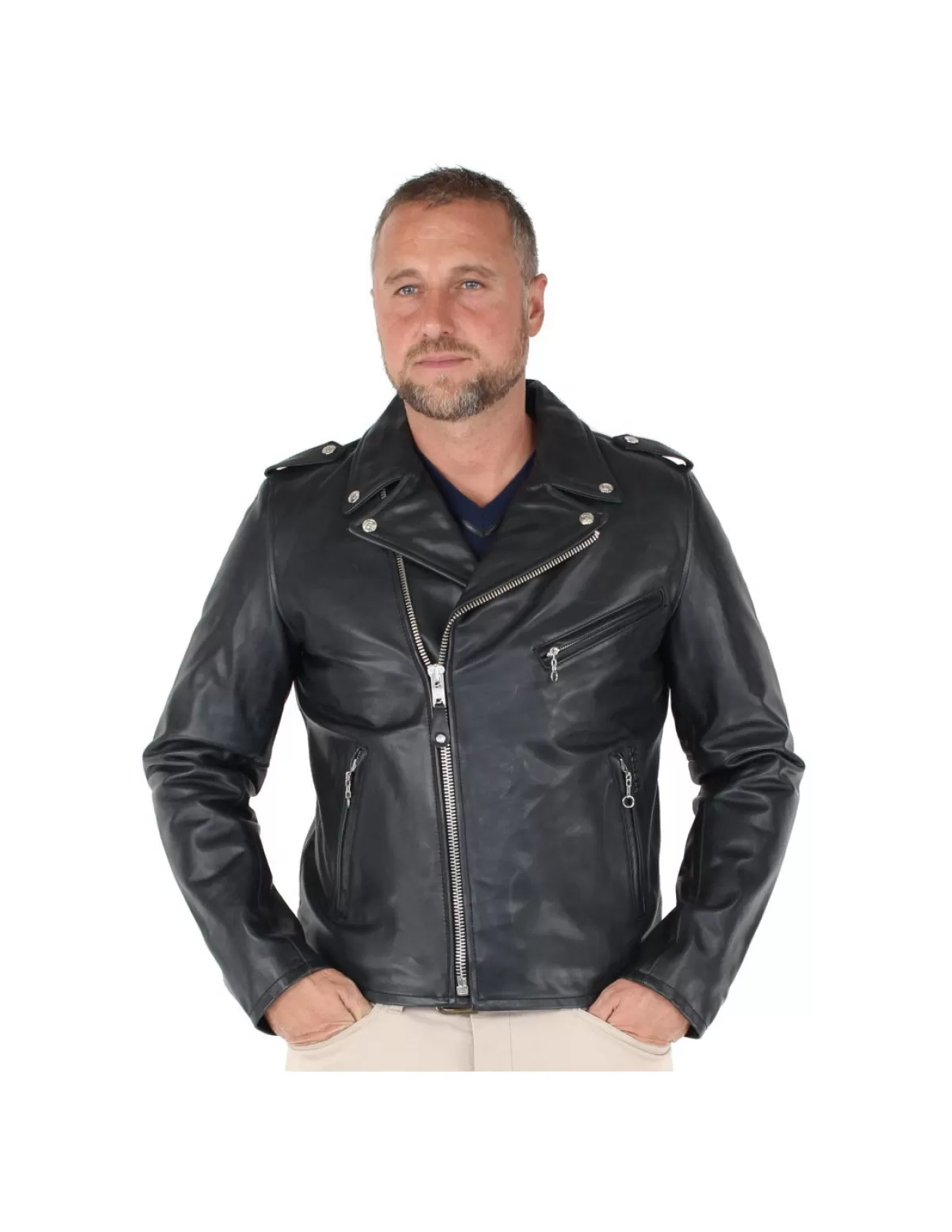 Schott Style Perfecto Homme<Blouson Perfecto en cuir Ref 41821 Noir