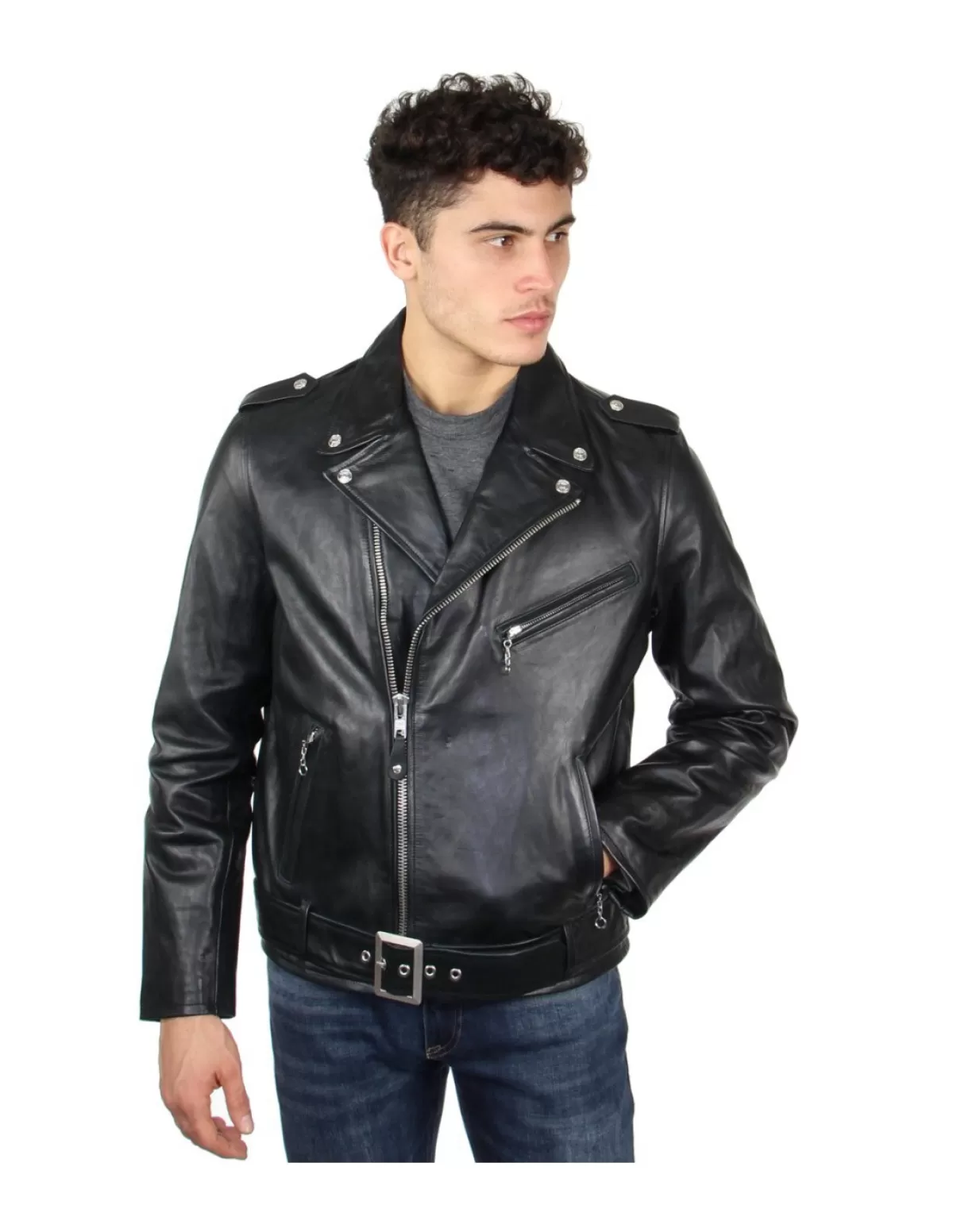 Schott Style Perfecto Homme<Blouson perfecto en cuir ref_47278 Noir