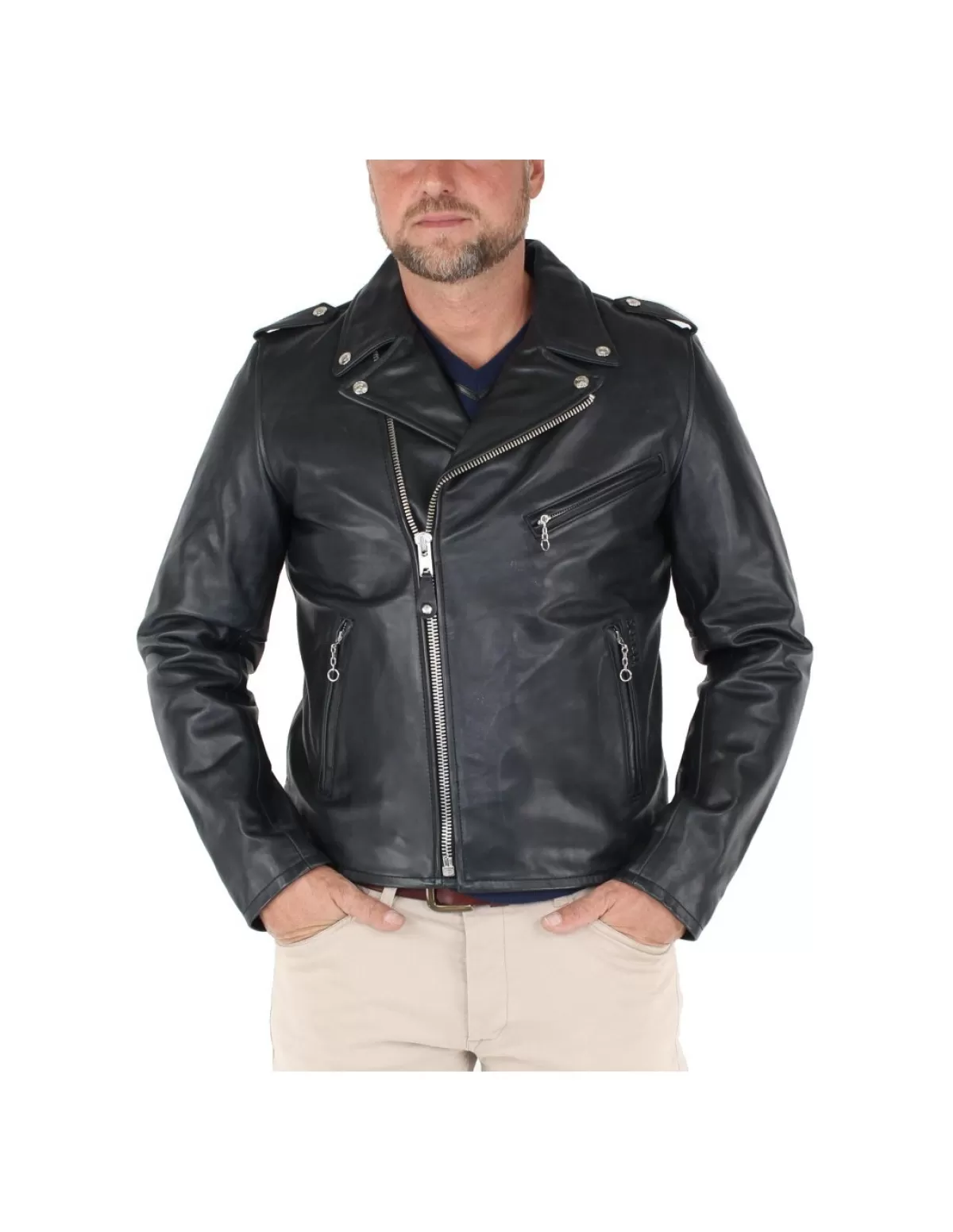 Schott Style Perfecto Homme<Blouson Perfecto en cuir Ref 41821 Noir