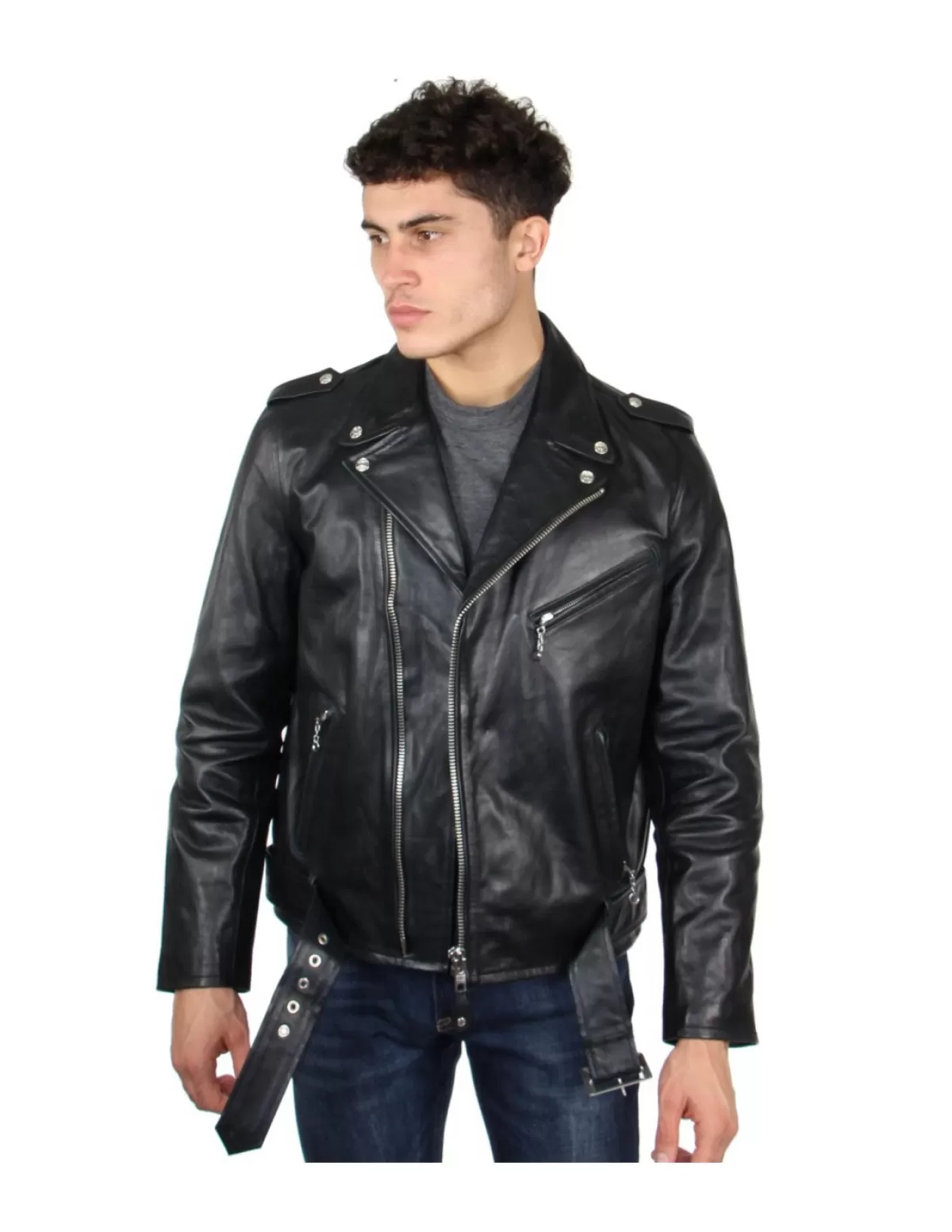 Schott Style Perfecto Homme<Blouson perfecto en cuir ref_47278 Noir