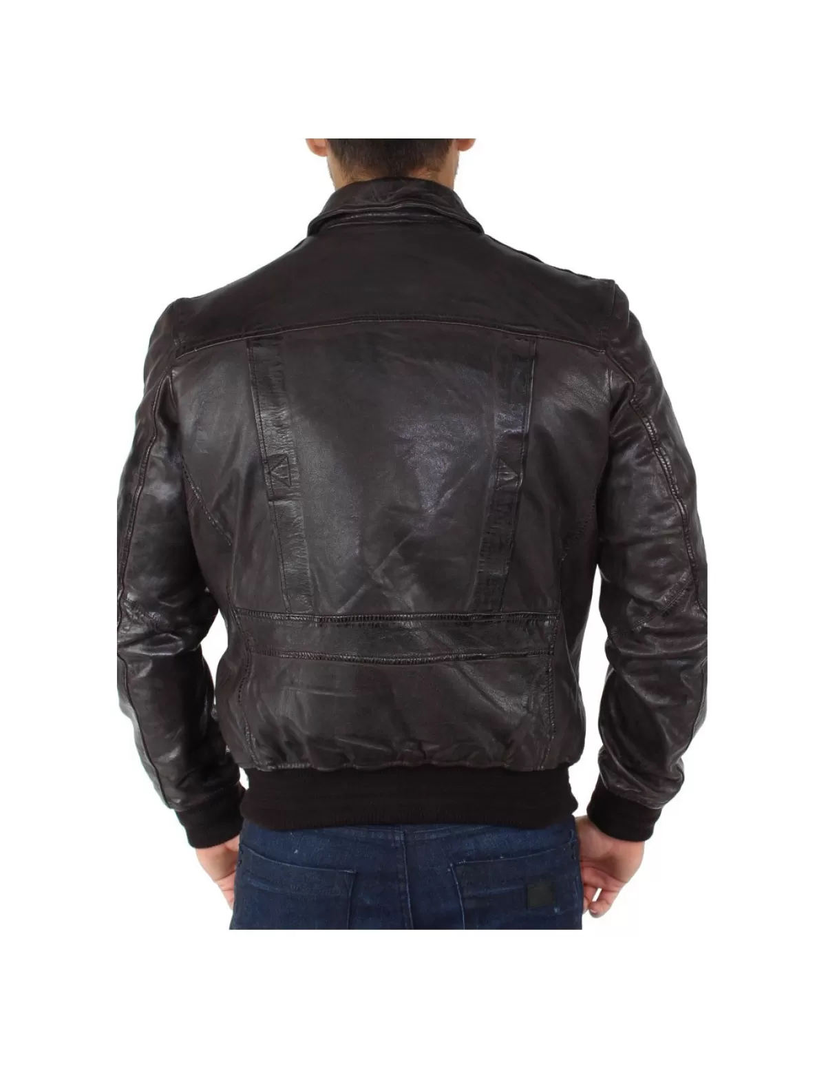 Redskins Pilote Et Teddy Cuir<Blouson Maverick Liverpool en cuir ref 39960 Tgo Marron