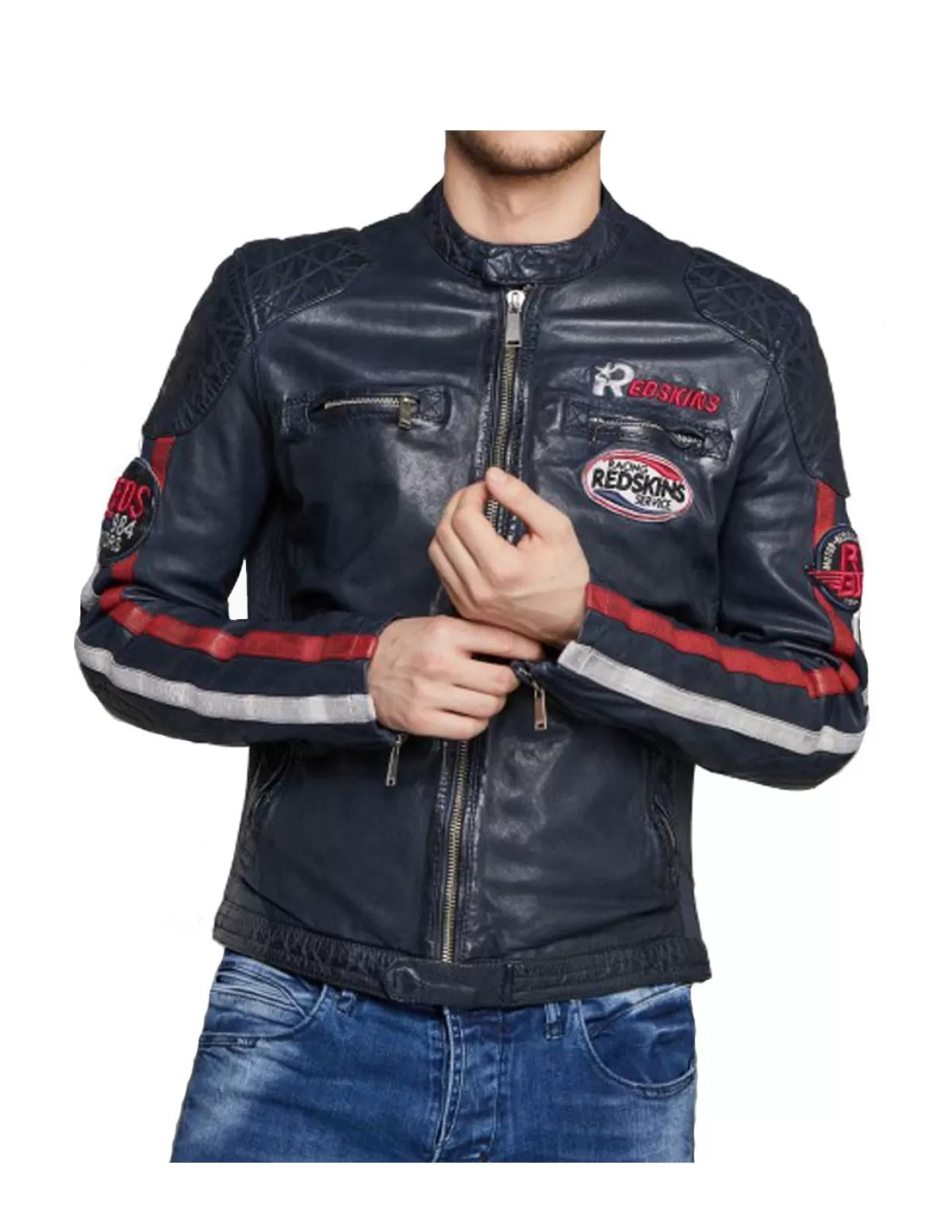 Redskins Blouson Cuir Homme<Blouson Rafter ref_48825 Marine Bleu