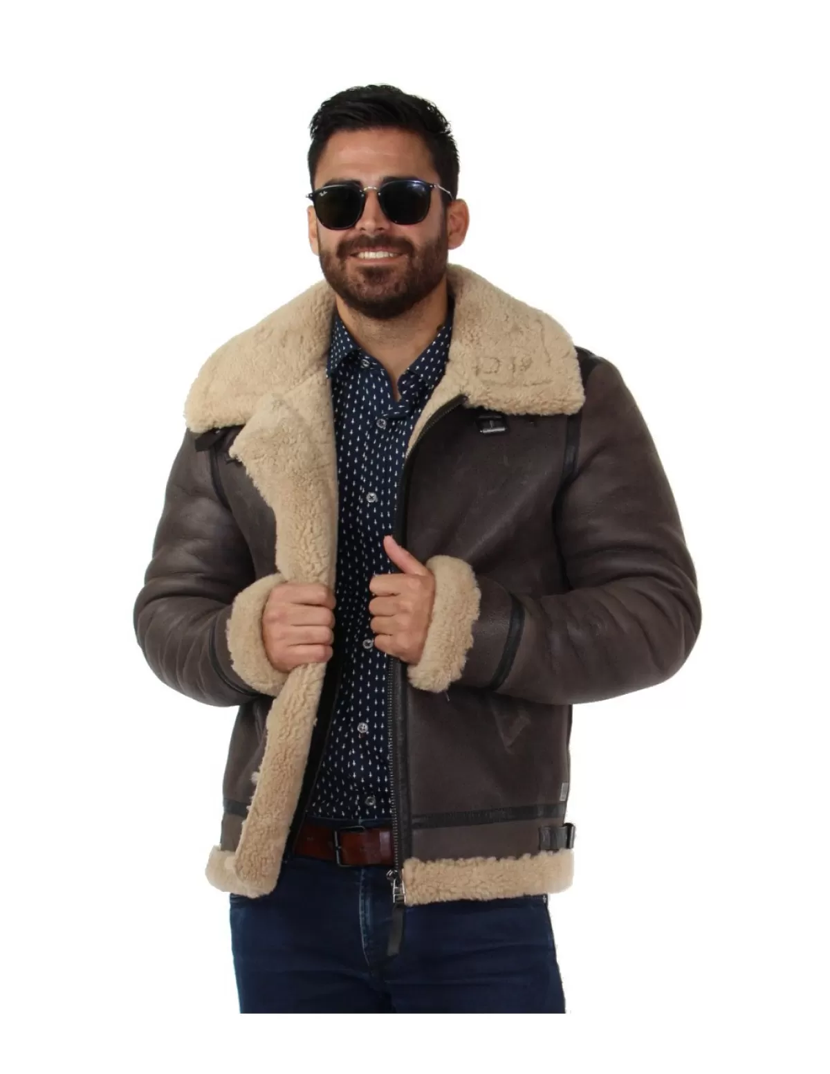 Redskins Blouson - Bombardier Peaux Lainées Homme<Blouson Reagan Queenstown en cuir ref 47894 Marron