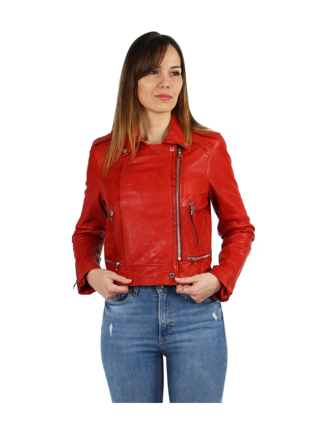 Hot Blouson style perfecto Kyoto en cuir ref_44595 Femme Style Perfecto Femme