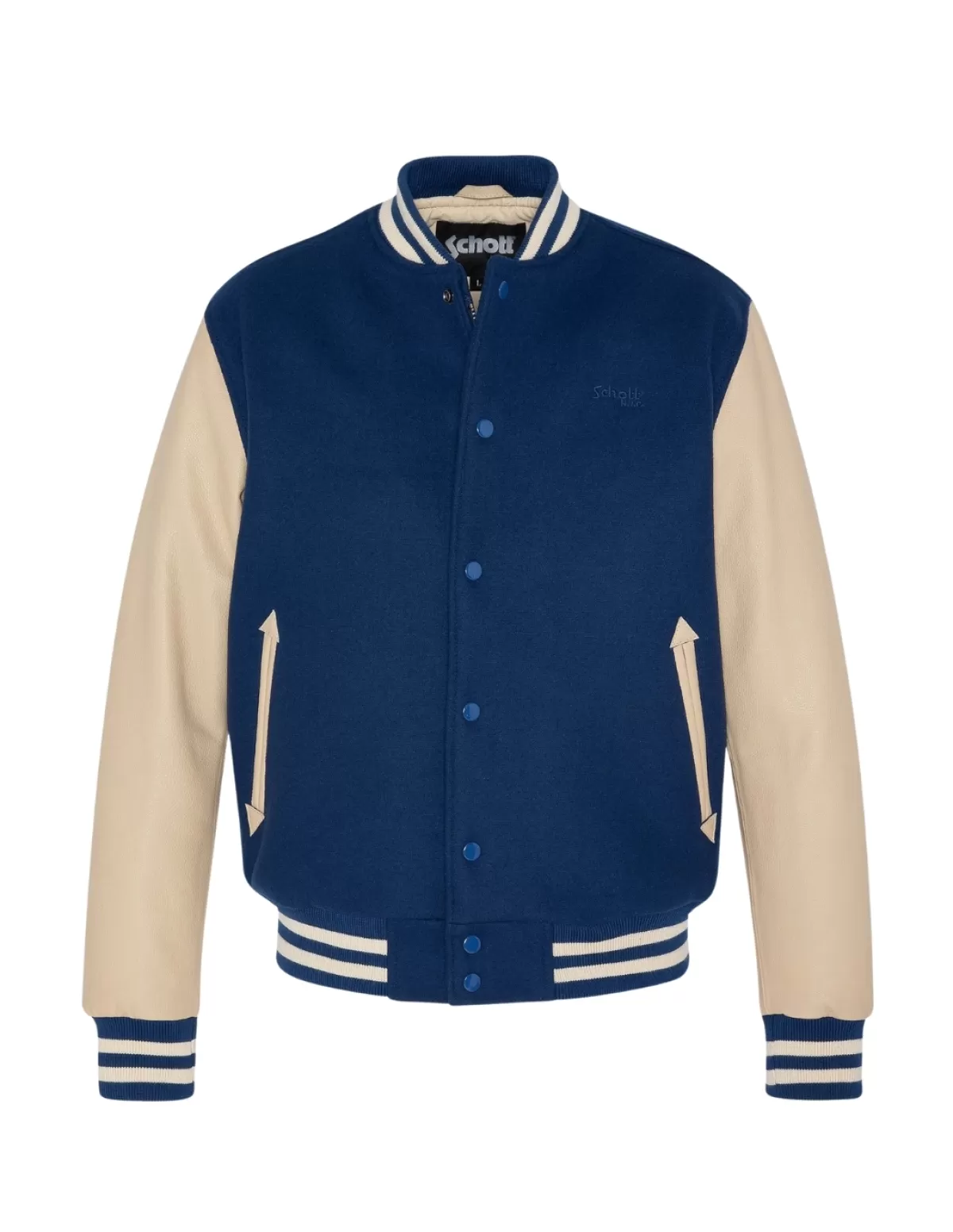 Schott Pilote Et Teddy Cuir | Blouson Cuir Homme<Blouson Teddy homme Ref 63767 Cobalt Beige Bleu