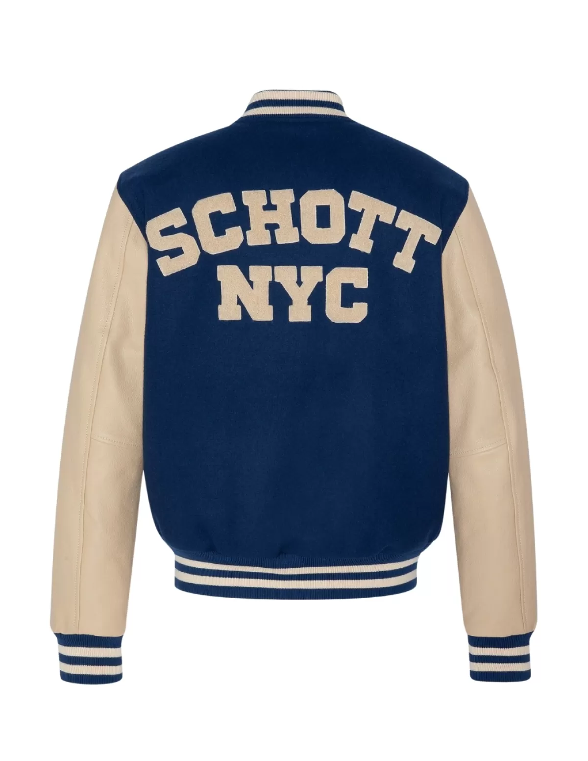 Schott Pilote Et Teddy Cuir | Blouson Cuir Homme<Blouson Teddy homme Ref 63767 Cobalt Beige Bleu