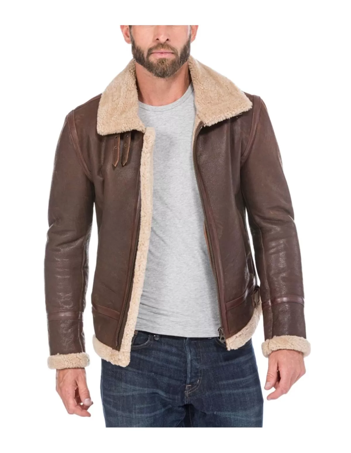 Daytona Blouson - Bombardier Peaux Lainées Homme<Bombardier homme Ref 54128 Marron