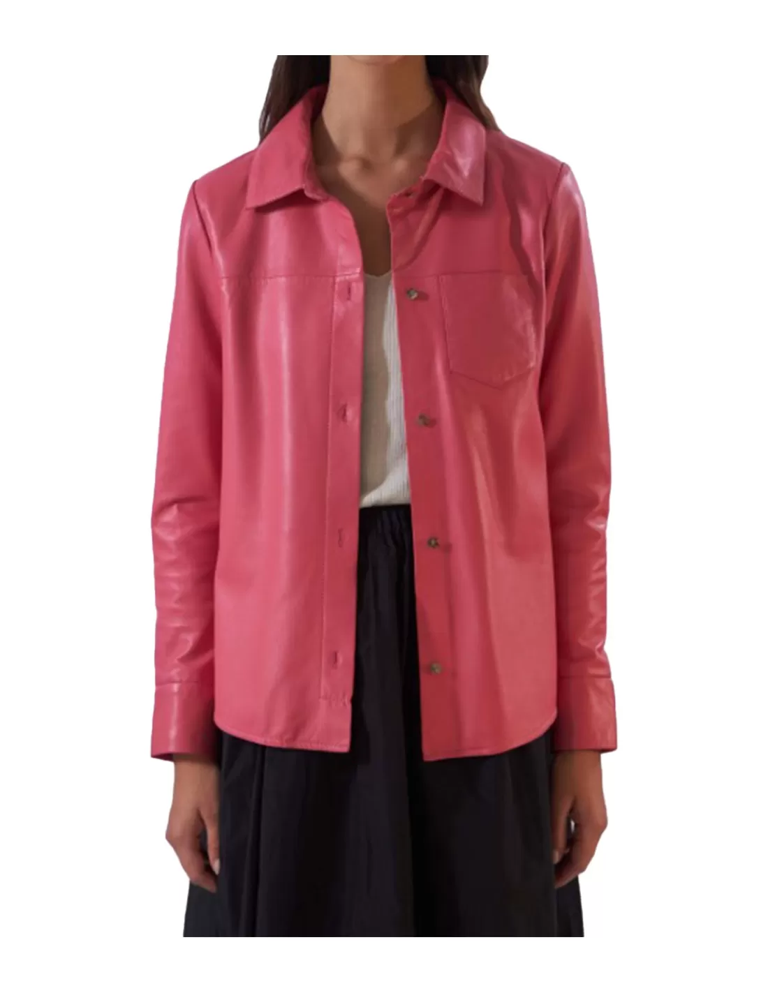 Outlet Chemise en cuir Anae ref 51951 Femme Veste - Blazer Cuir Femme