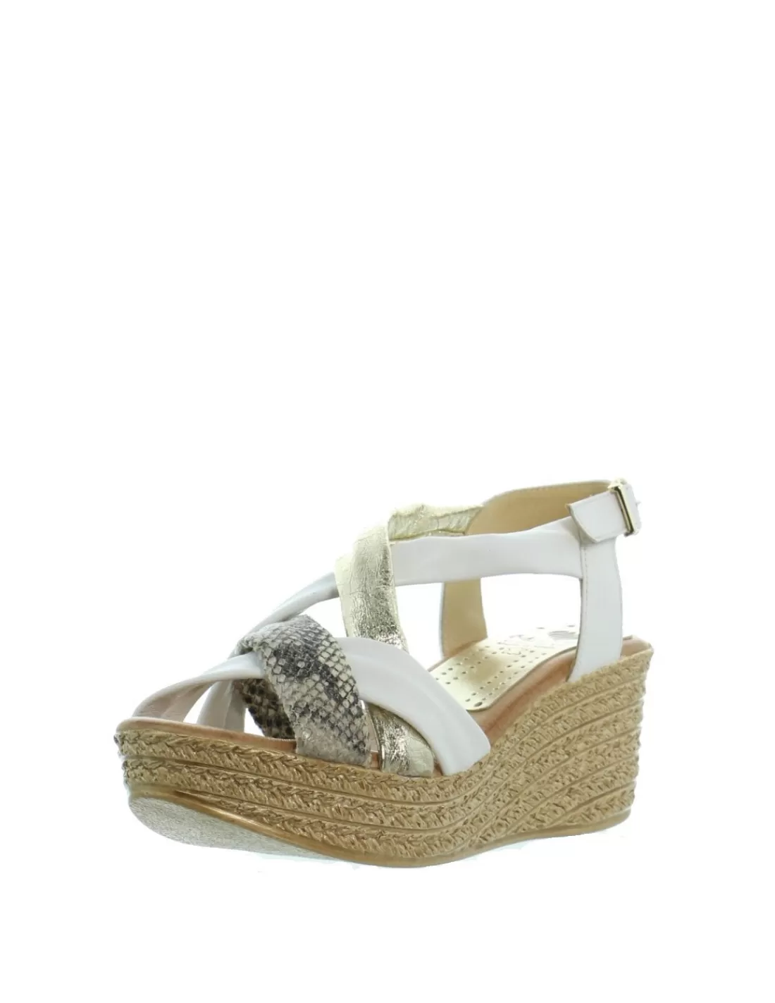 Fashion Compensées ref_46313 Multi Blanc Femme Compensées Femme | Sandales Talons Femme