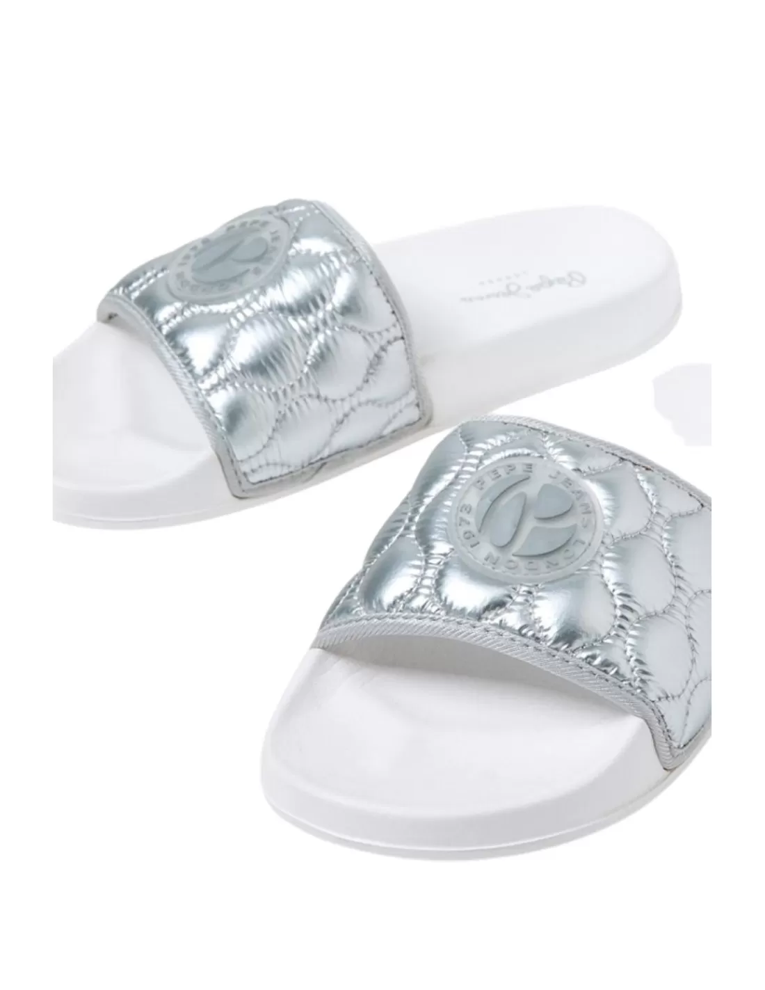 Outlet Mules Femme Ref 56434 934 Argent Femme Sandales Plates Femme