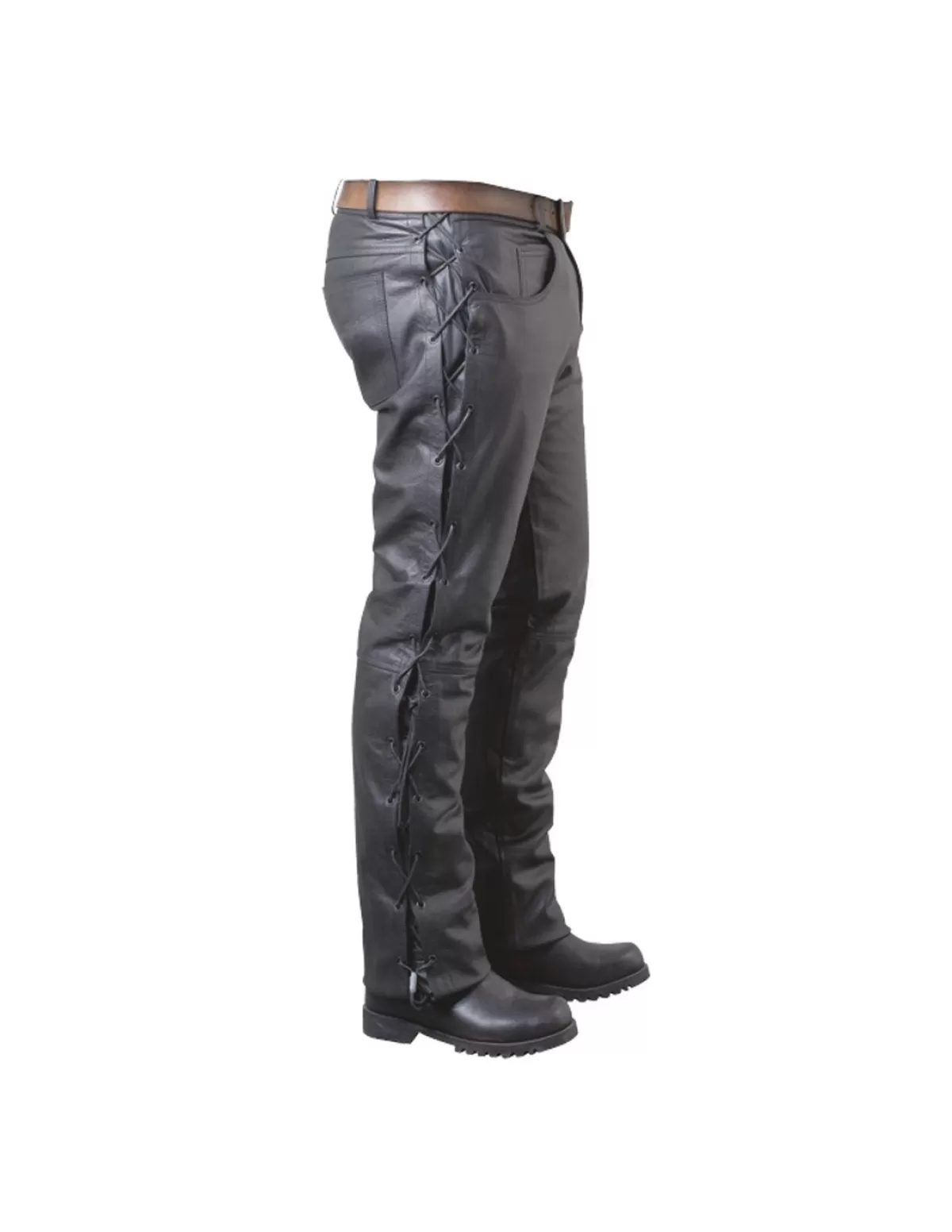 Pallas Cuir Pantalon Cuir Homme<Pantalon en cuir avec lacets ref 02702 Noir