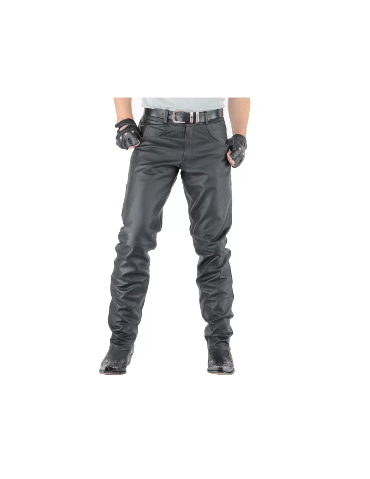 Pallas Cuir Pantalon Cuir Homme<Pantalon en cuir VACHETE ref_reg02700- Noir